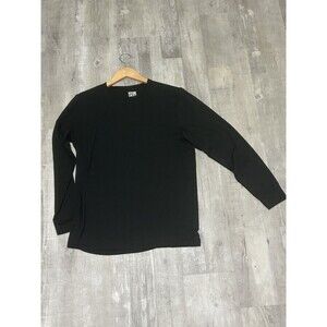 Women's 32 Degree Heat Black Long Sleeve Stretch Tee L Crew neck Poly blend